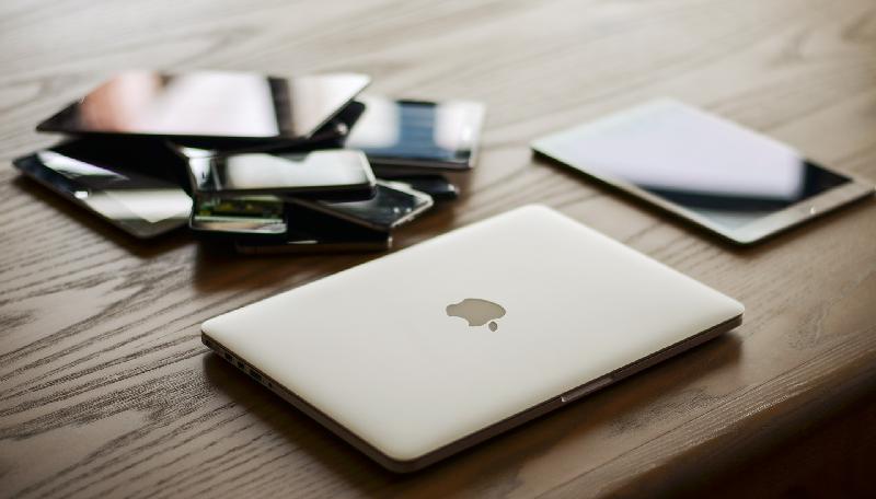 laptop on table