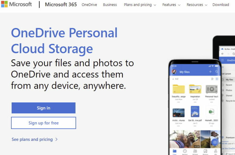 using onedrive for backup