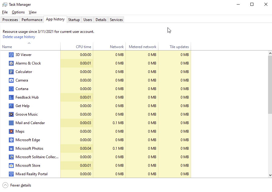 Task Manager App history