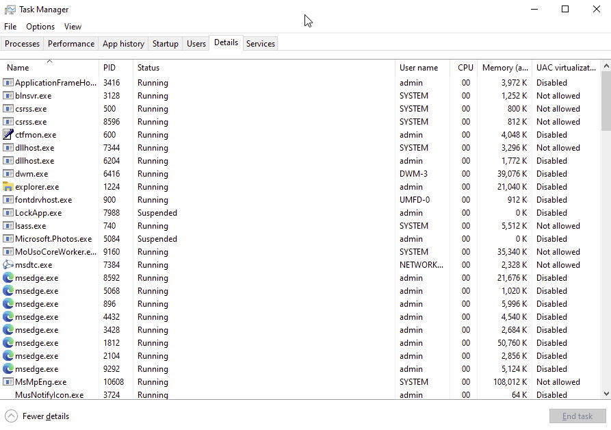 Task Manager Details