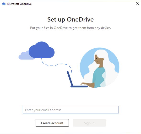 Windows OneDrive Sign in