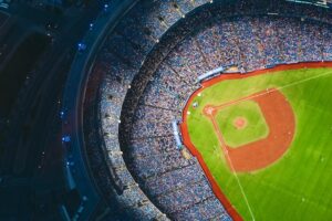 aerial view, baseball field